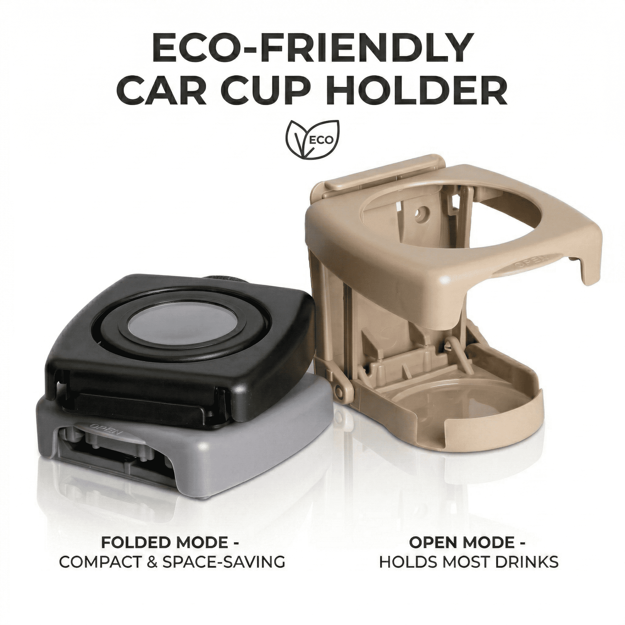 Universal folding car cup holder